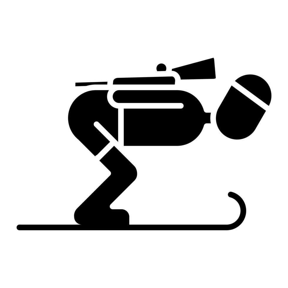 Biathlon Glyph Icons vector