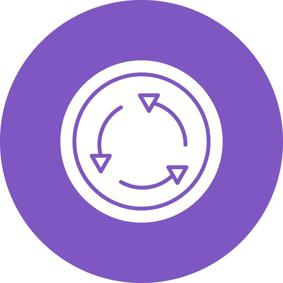 Roundabout Glyph Circle Background Icon vector