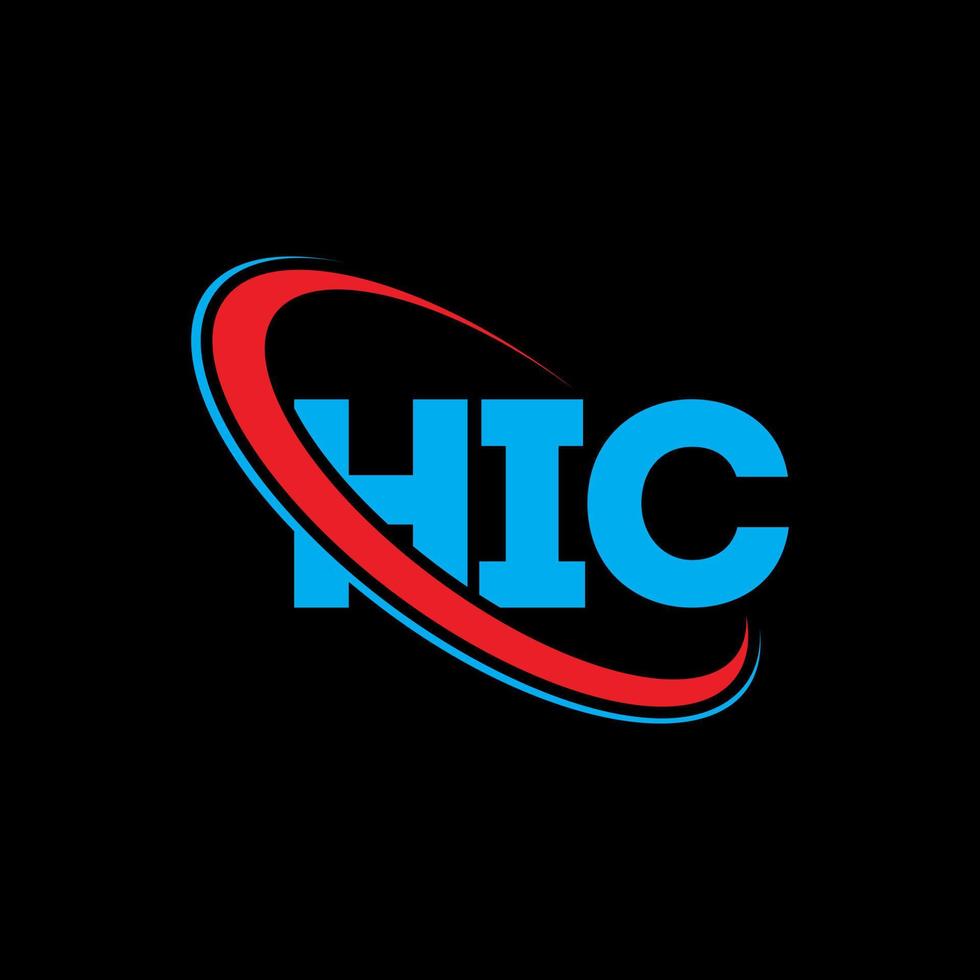 logotipo de hic. hic carta. diseño de logotipo de letra hic. logotipo de iniciales hic vinculado con círculo y logotipo de monograma en mayúsculas. tipografía hic para tecnología, negocios y marca inmobiliaria. vector