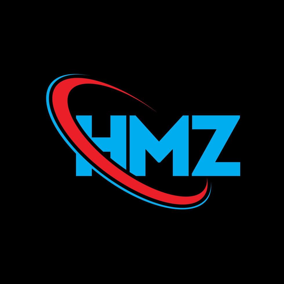 logotipo de hmz. letra hmz. diseño del logotipo de la letra hmz. logotipo de iniciales hmz vinculado con círculo y logotipo de monograma en mayúsculas. tipografía hmz para tecnología, negocios y marca inmobiliaria. vector