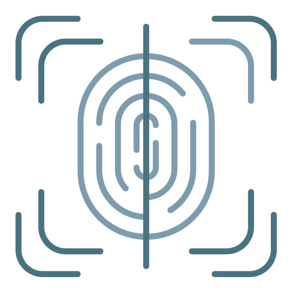 Fingerprint Scan Line Two Color Icon vector