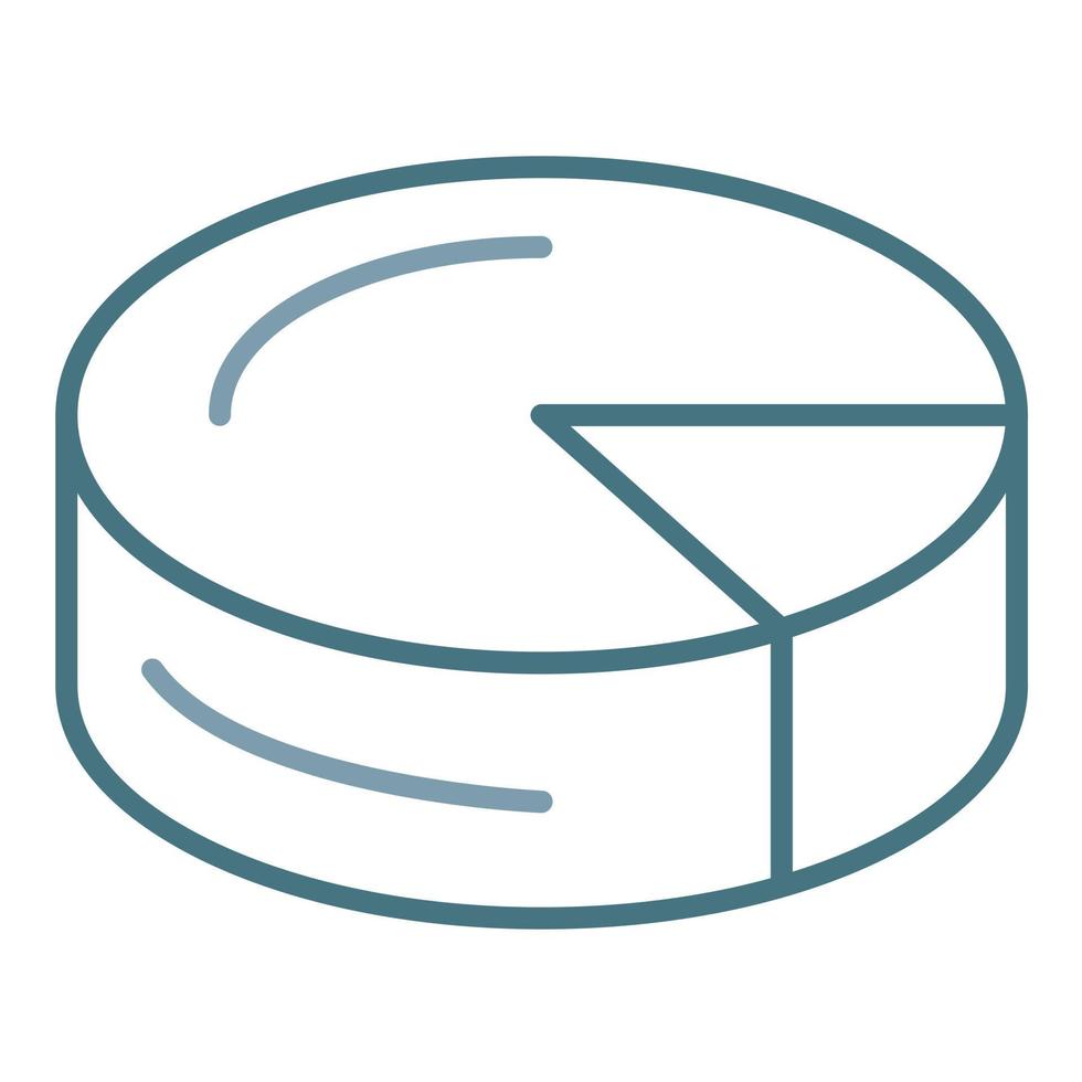 3D Pie Chart Line Two Color Icon vector