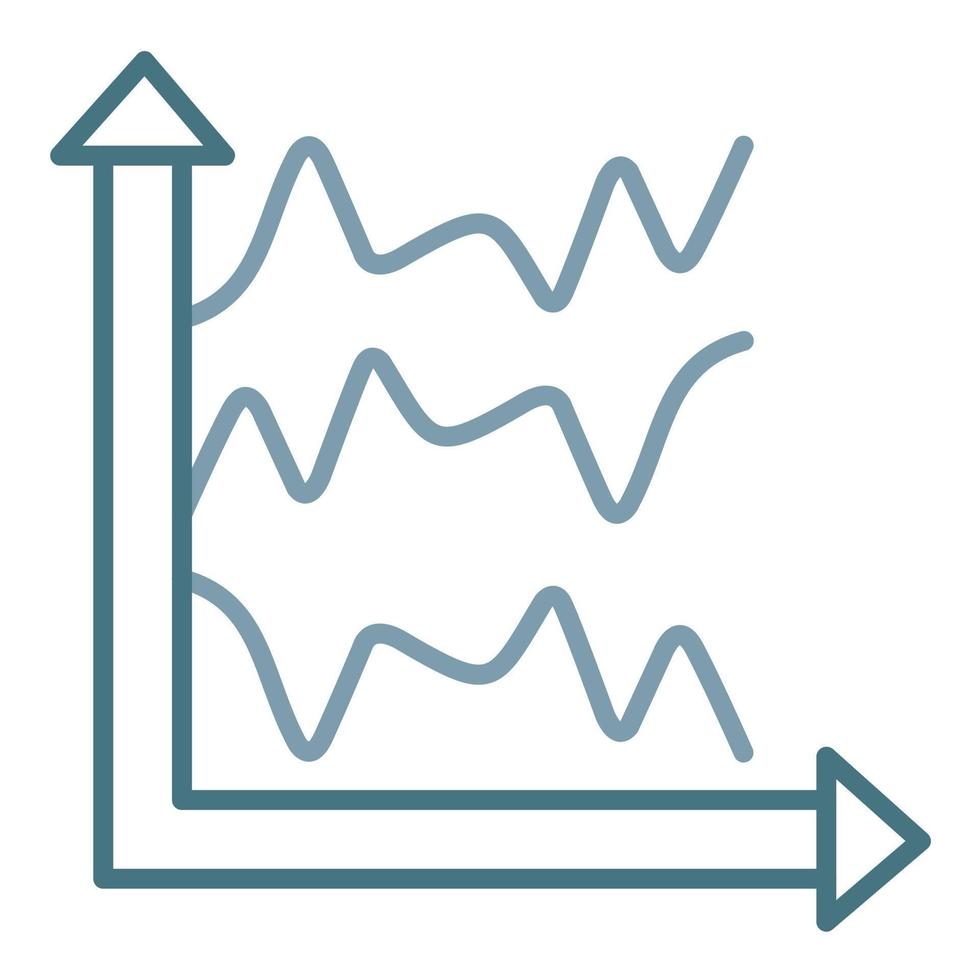 Multiple Line Graph Line Two Color Icon vector
