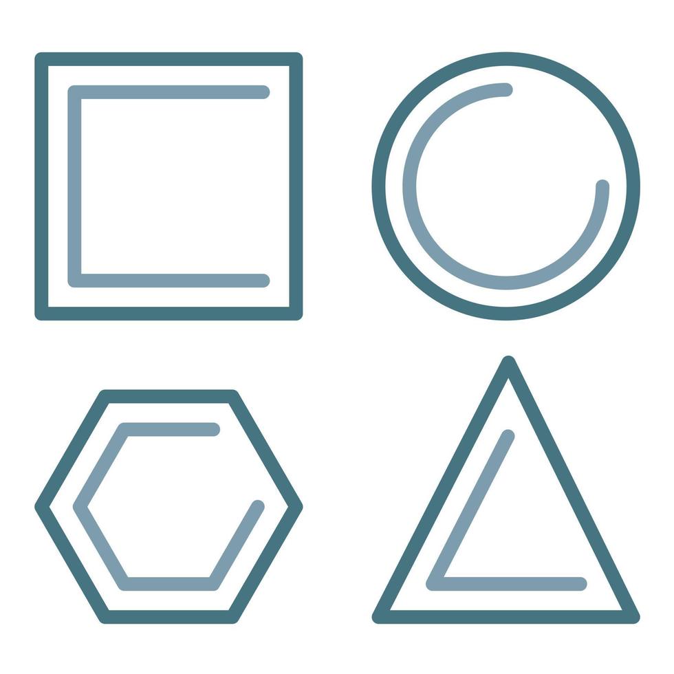 Geometric Shapes Line Two Color Icon vector