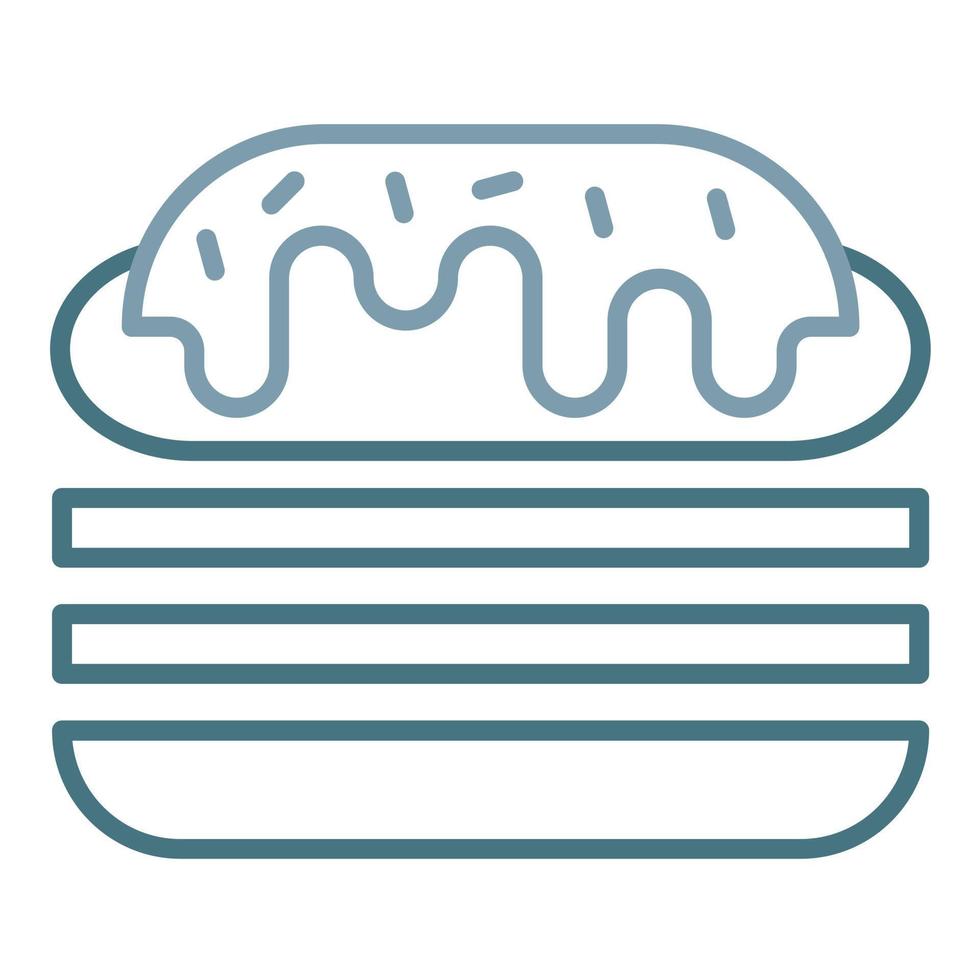 Cuban Sandwich Line Two Color Icon vector