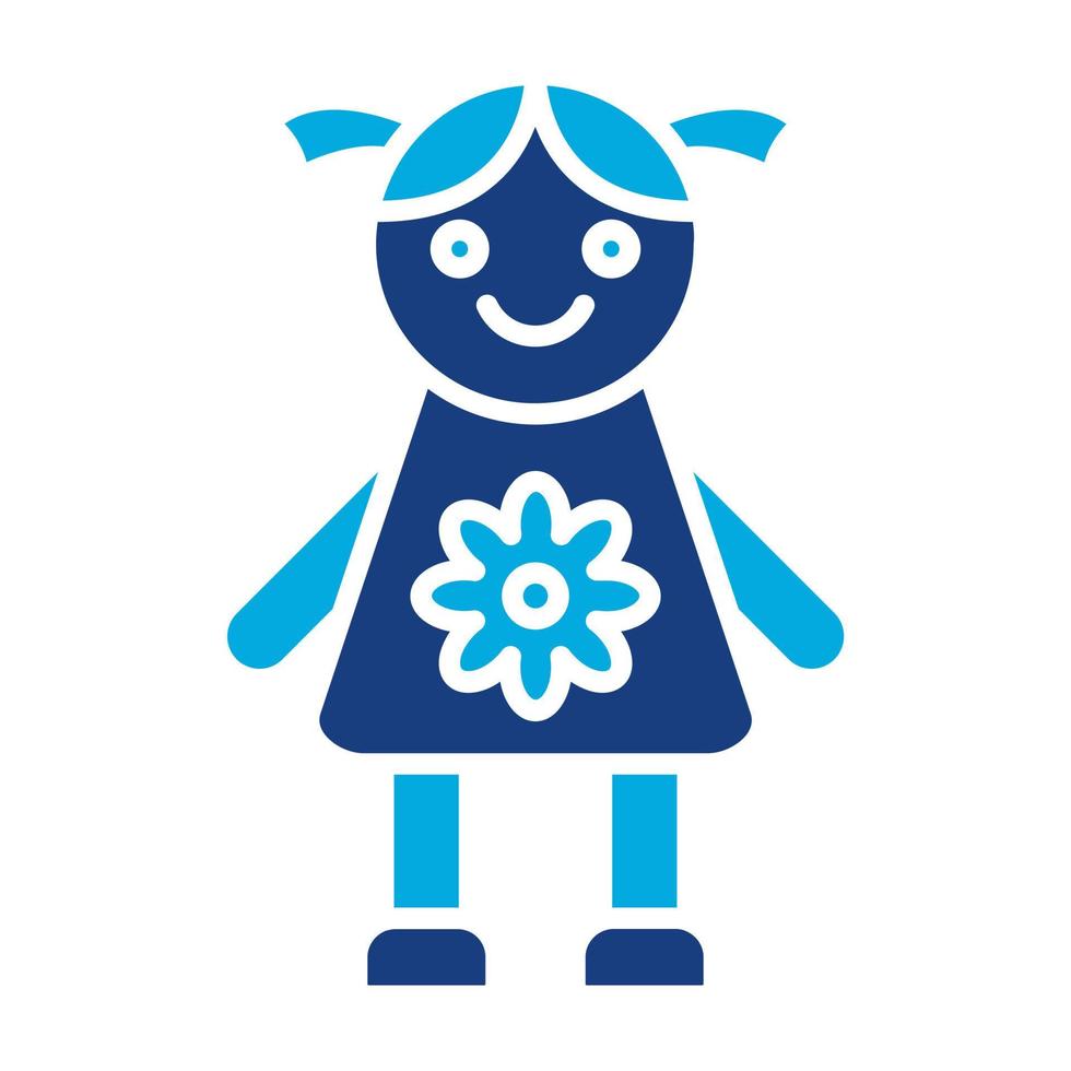 Doll Glyph Two Color Icon vector