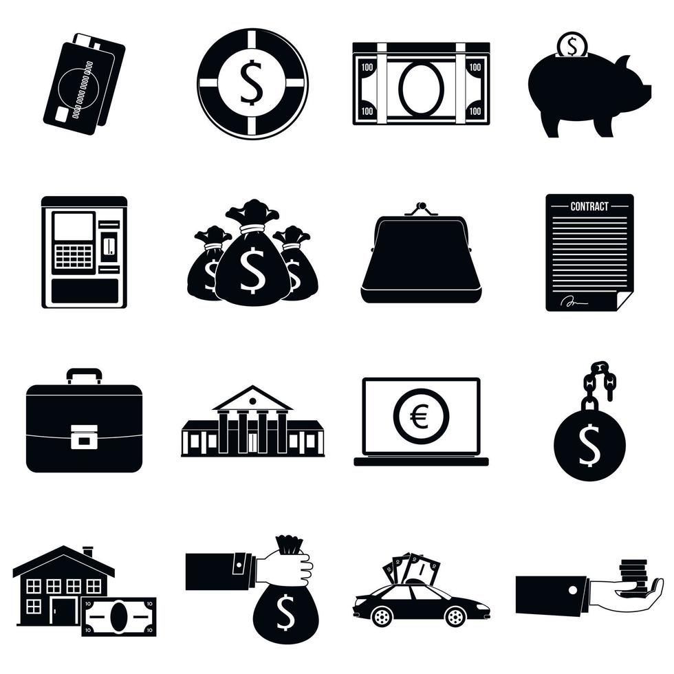 Credit set icons vector