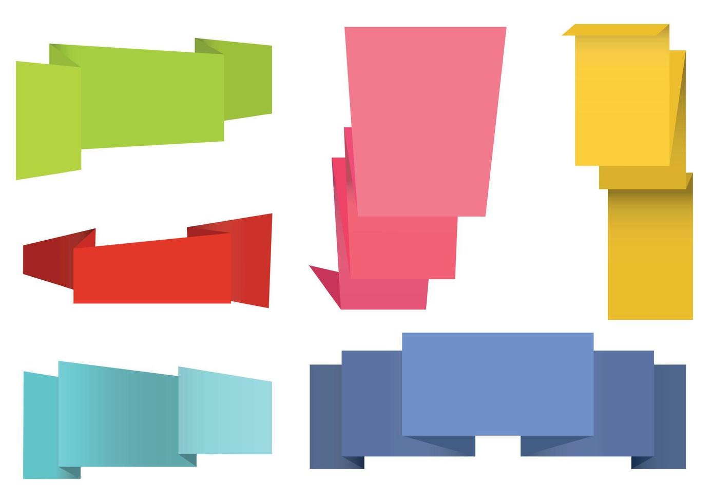 Origami labels set vector