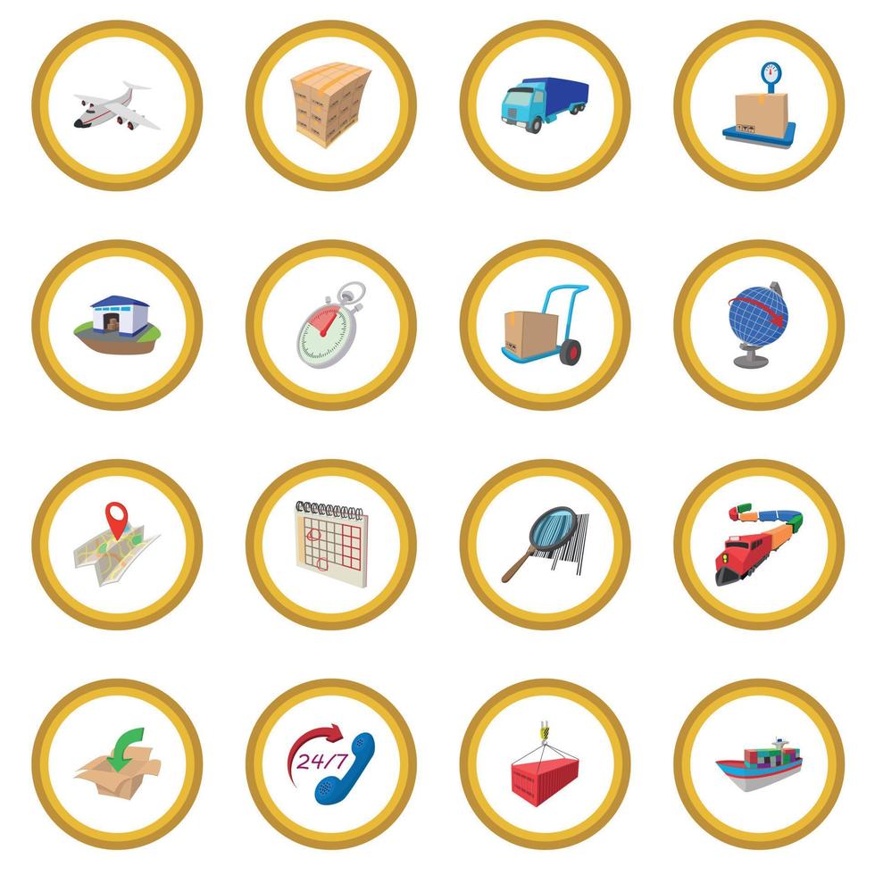 Logistics cartoon icon circle vector