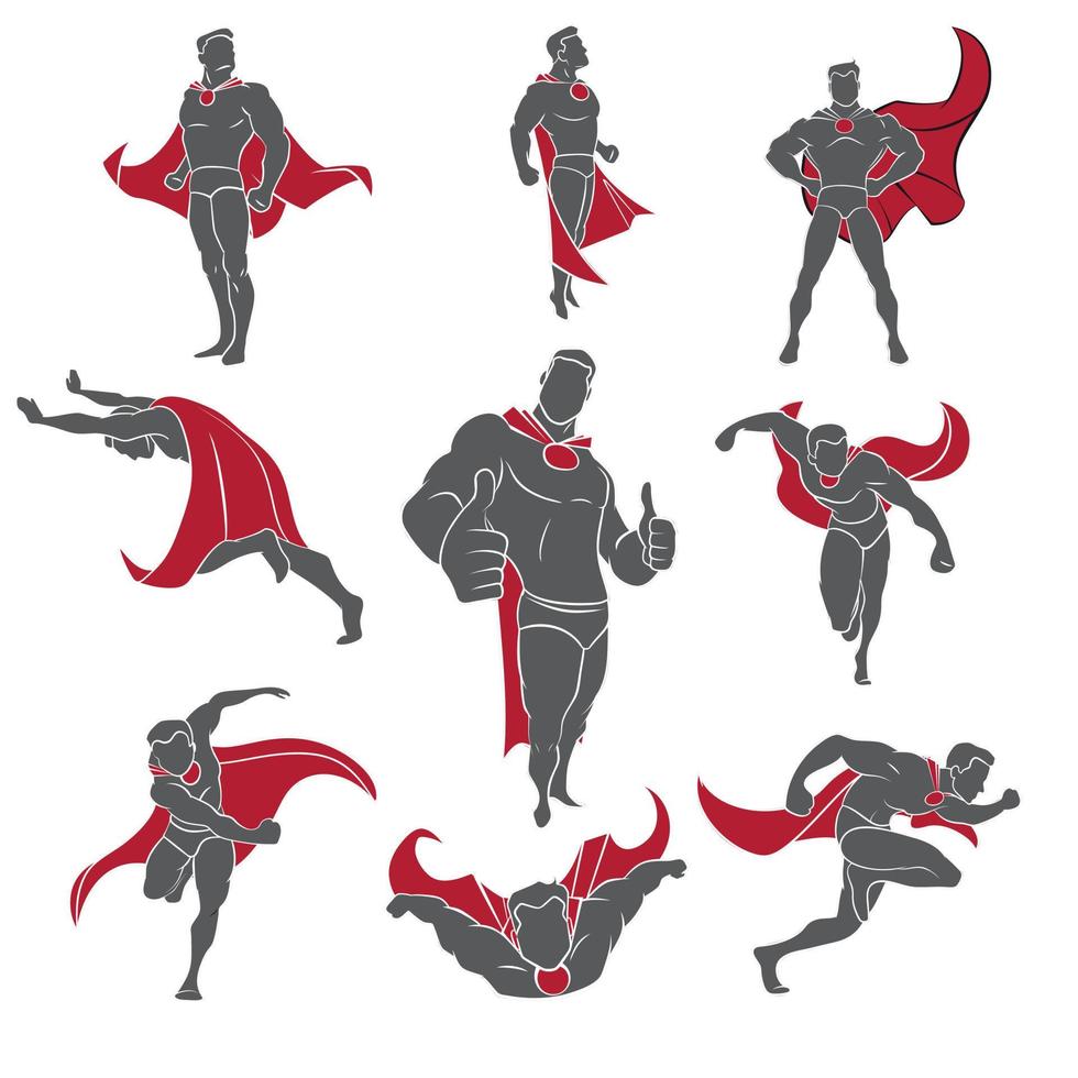 Superhero comics set vector