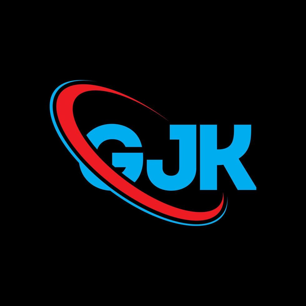 logotipo de gjk. letra gjk. diseño del logotipo de la letra gjk. Logotipo de iniciales gjk vinculado con círculo y logotipo de monograma en mayúsculas. tipografía gjk para tecnología, negocios y marca inmobiliaria. vector