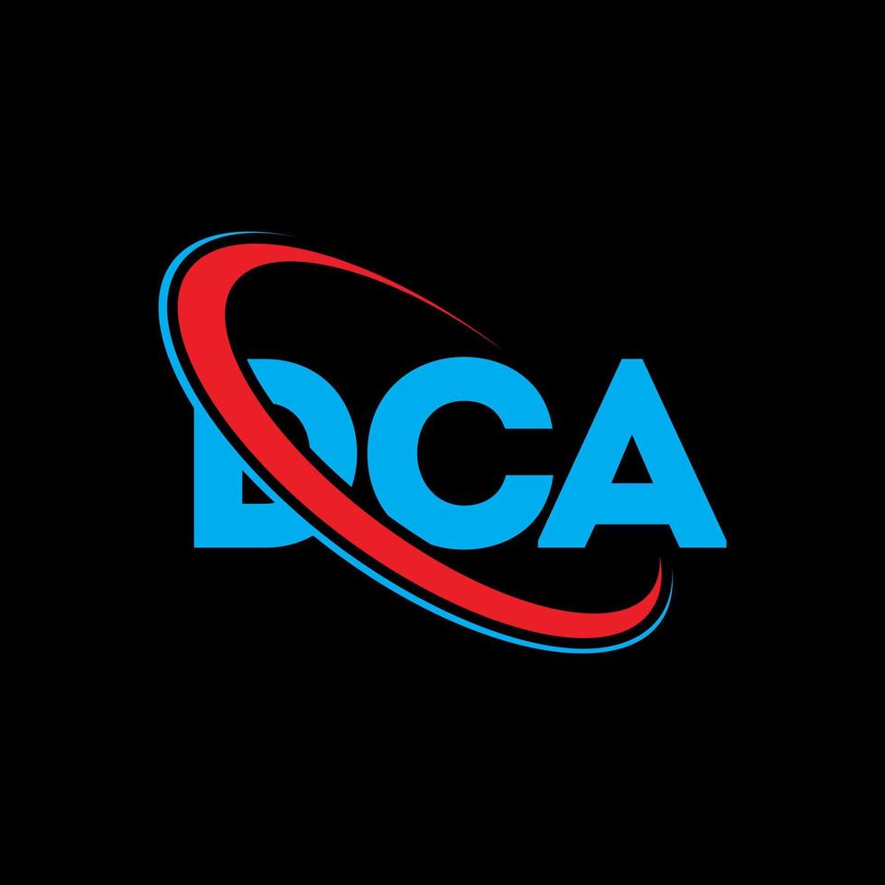 logotipo de dca. letra dca. diseño del logotipo de la letra dca. logotipo de las iniciales dca vinculado con un círculo y un logotipo de monograma en mayúsculas. tipografía dca para tecnología, negocios y marca inmobiliaria. vector