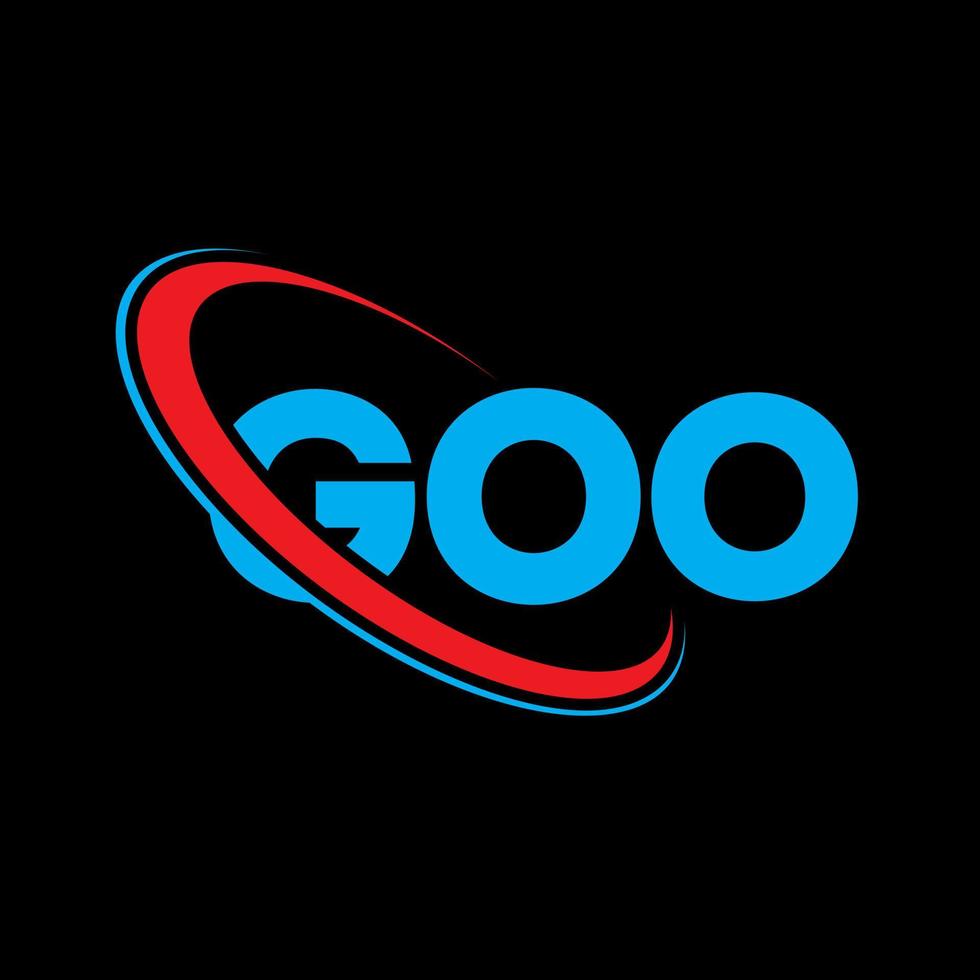 logotipo de goo. buena carta. diseño de logotipo de letra goo. logotipo de iniciales goo vinculado con círculo y logotipo de monograma en mayúsculas. tipografía goo para tecnología, negocios y marca inmobiliaria. vector