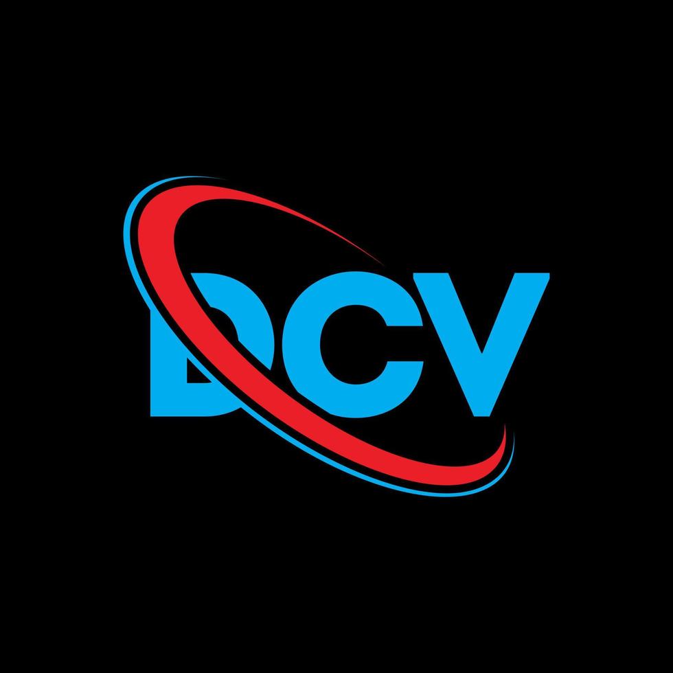 logotipo de dcv. letra dcv. diseño del logotipo de la letra dcv. logotipo de las iniciales dcv vinculado con el círculo y el logotipo del monograma en mayúsculas. tipografía dcv para tecnología, negocios y marca inmobiliaria. vector