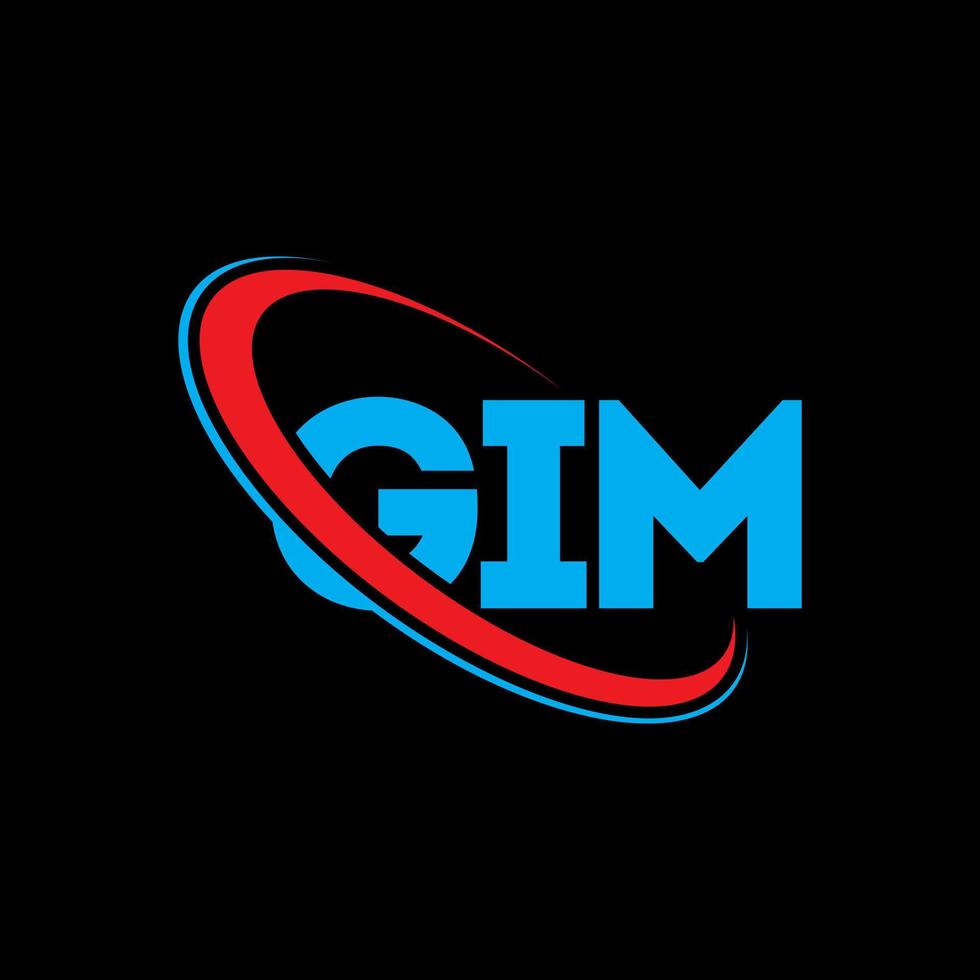 logotipo de gim. carta gim. diseño de logotipo de letra gim. logotipo de gim de iniciales vinculado con círculo y logotipo de monograma en mayúsculas. tipografía gim para tecnología, negocios y marca inmobiliaria. vector