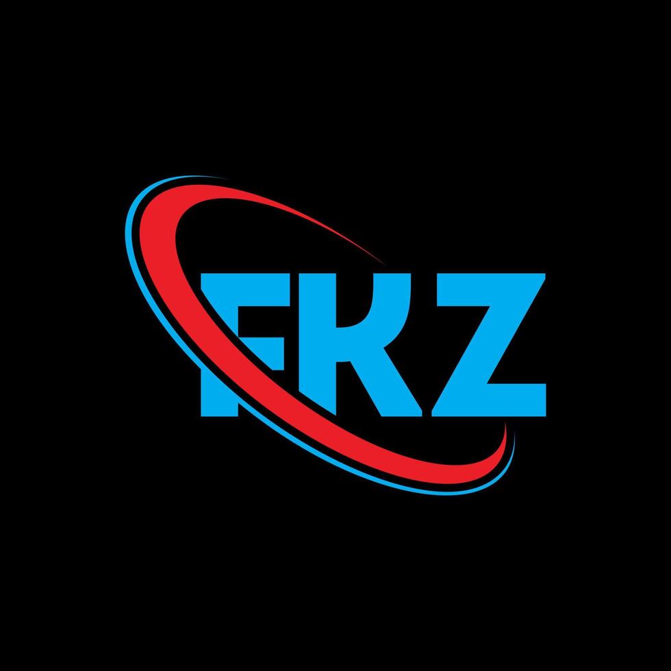 FKZ logo. FKZ letter. FKZ letter logo design. Initials FKZ logo linked with circle and uppercase monogram logo. FKZ typography for technology, business and real estate brand. vector