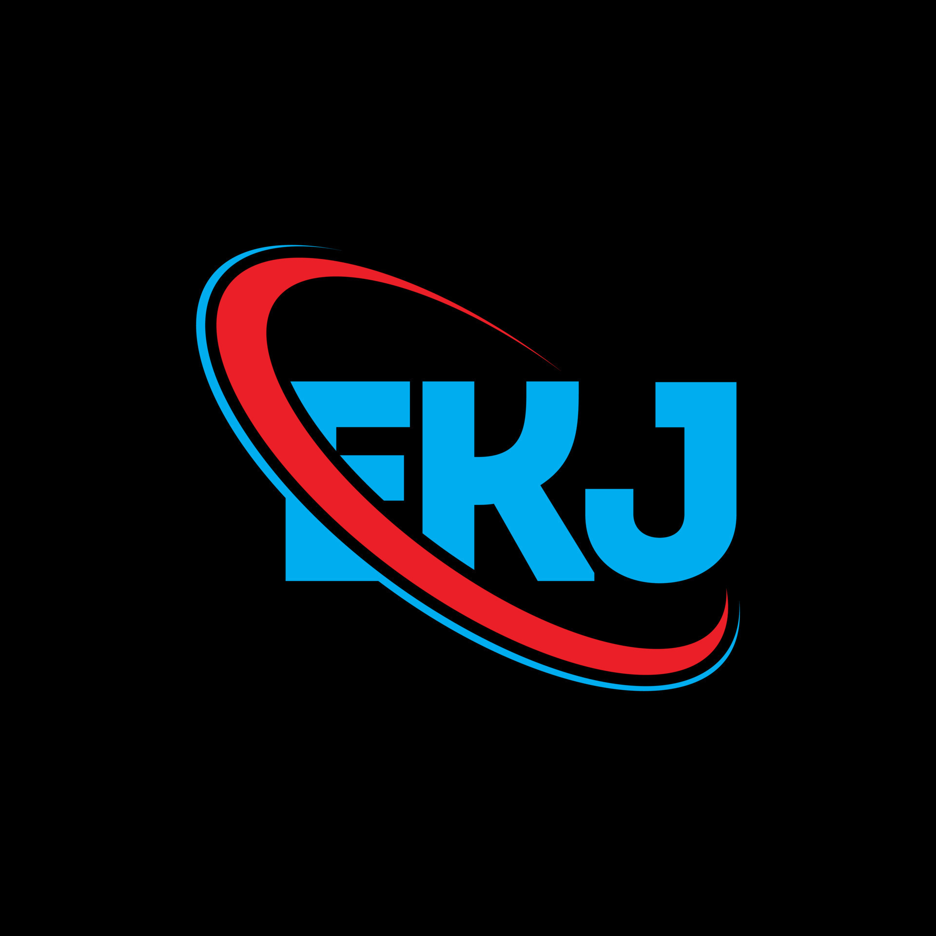logotipo de ekj. letra ekj. diseño del logotipo de la letra ekj