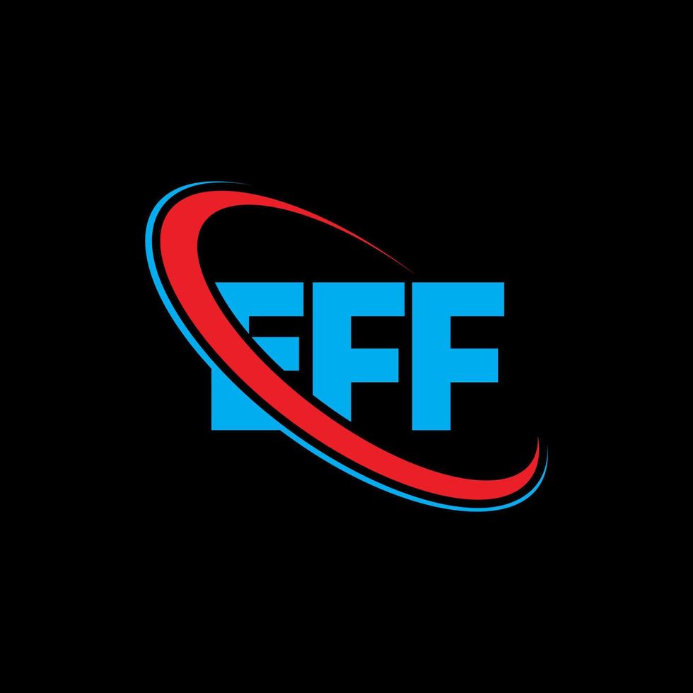 logotipo de eff. letra ef. diseño del logotipo de la letra eff. logotipo de iniciales eff vinculado con círculo y logotipo de monograma en mayúsculas. tipografía eff para tecnología, negocios y marca inmobiliaria. vector