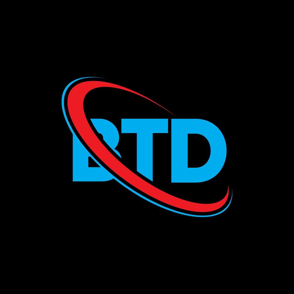 logotipo de bdt. carta btd. diseño de logotipo de letra btd. logotipo de iniciales btd vinculado con círculo y logotipo de monograma en mayúsculas. tipografía btd para tecnología, negocios y marca inmobiliaria. vector