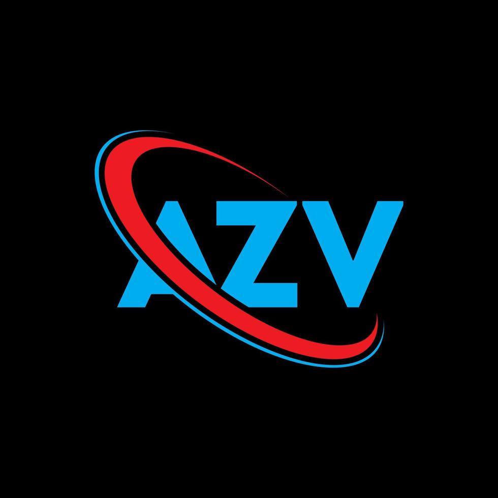 logotipo de azv. letra azv. diseño del logotipo de la letra azv. logotipo de iniciales azv vinculado con círculo y logotipo de monograma en mayúsculas. tipografía azv para tecnología, negocios y marca inmobiliaria. vector