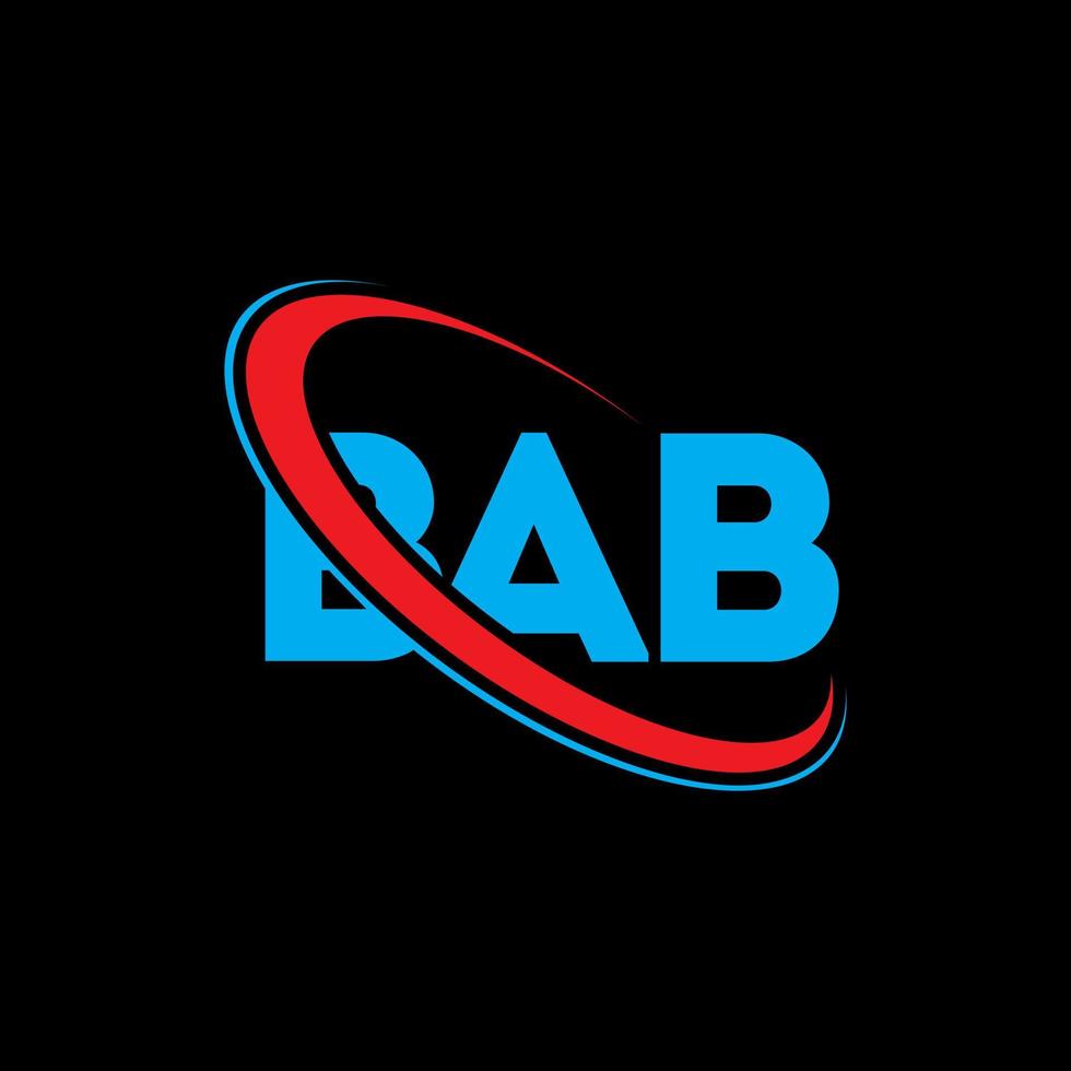 logotipo de bebé. carta de bab. diseño de logotipo de letra bab. logotipo de bab de iniciales vinculado con círculo y logotipo de monograma en mayúsculas. tipografía bab para tecnología, negocios y marca inmobiliaria. vector