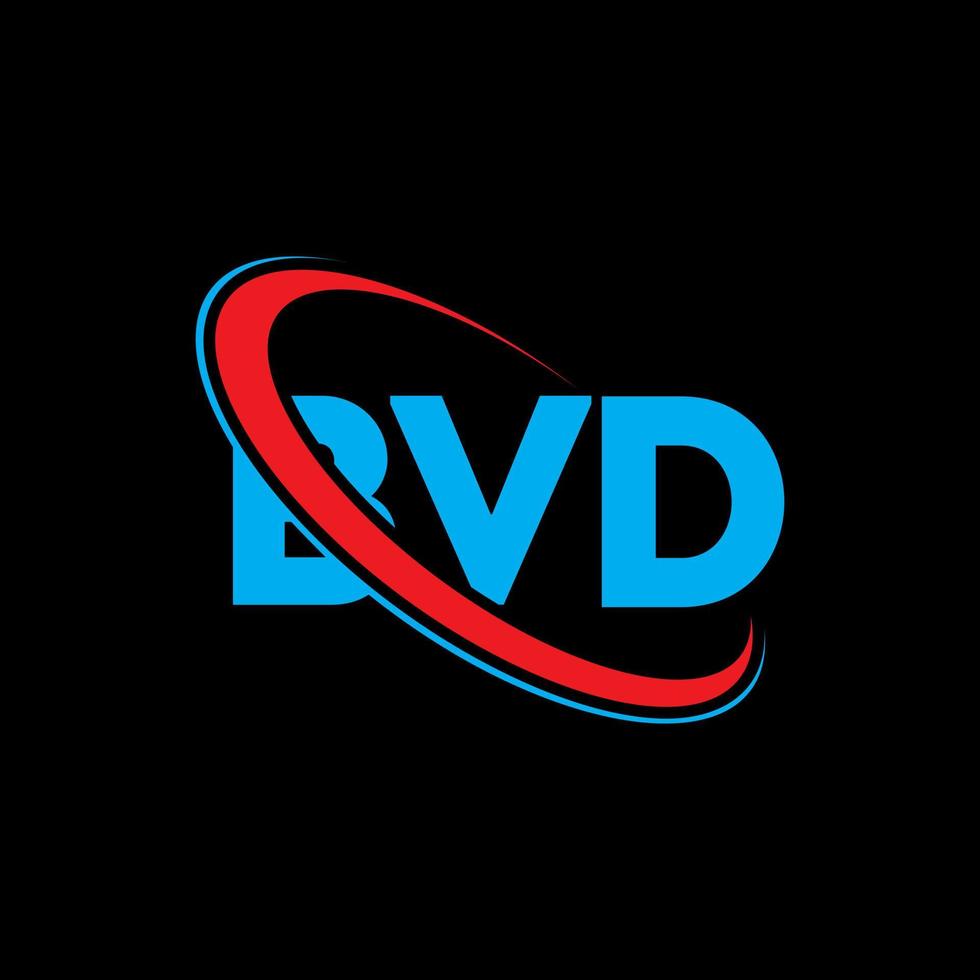 logotipo de bvd. letra bvd. diseño del logotipo de la letra bvd. Logotipo de iniciales bvd vinculado con círculo y logotipo de monograma en mayúsculas. tipografía bvd para tecnología, negocios y marca inmobiliaria. vector