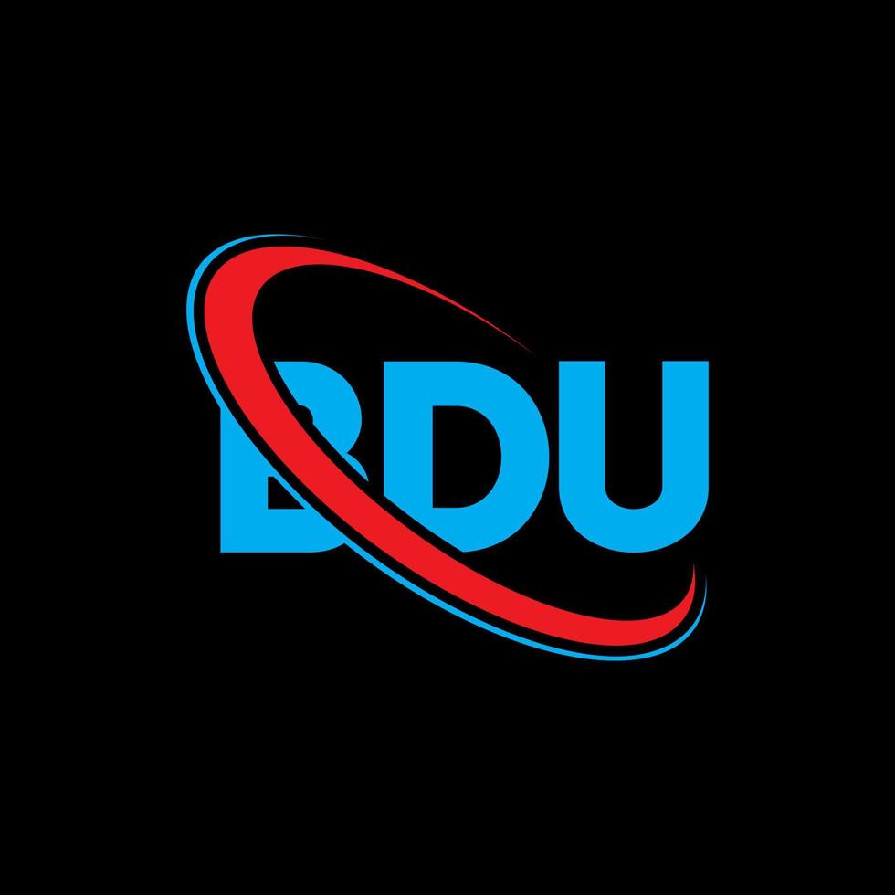 logotipo de bdu. letra bdu. diseño de logotipo de letra bdu. logotipo de bdu de iniciales vinculado con círculo y logotipo de monograma en mayúsculas. tipografía bdu para tecnología, negocios y marca inmobiliaria. vector