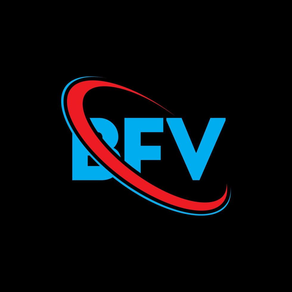 logotipo de BFV. carta bfv. diseño del logotipo de la letra bfv. logotipo de iniciales bfv vinculado con círculo y logotipo de monograma en mayúsculas. tipografía bfv para tecnología, negocios y marca inmobiliaria. vector