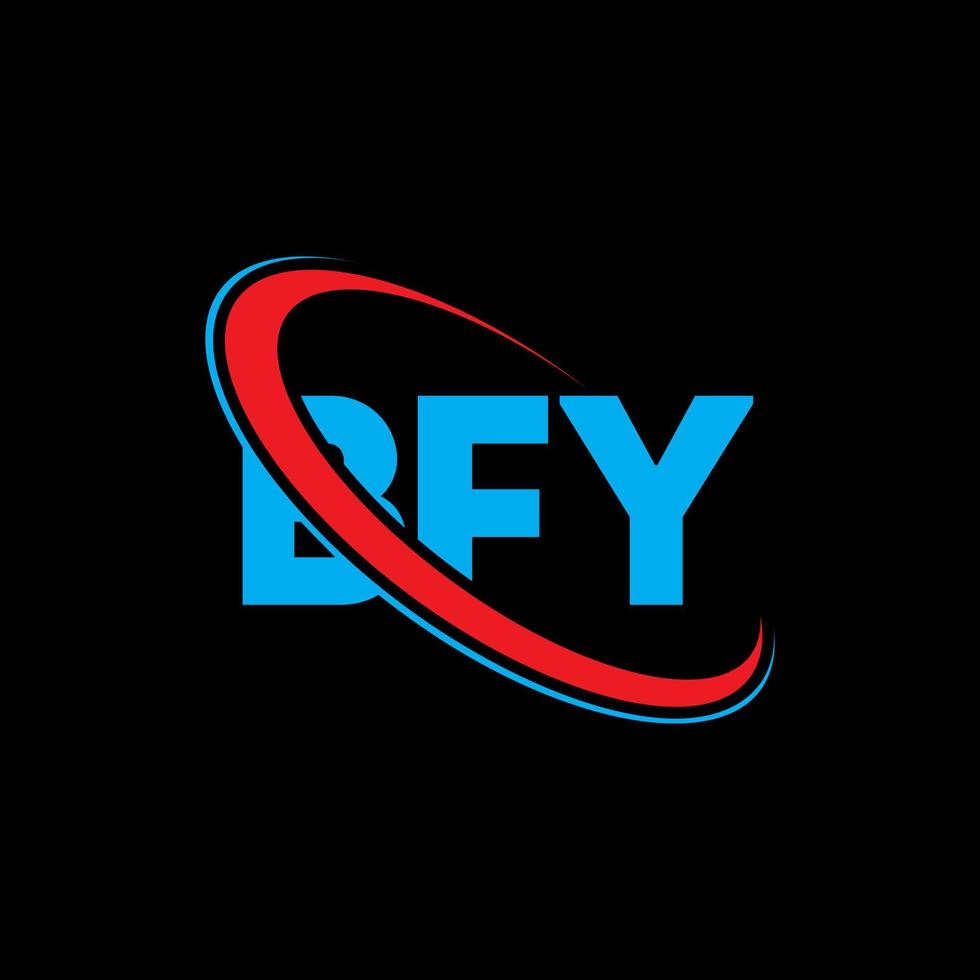 logotipo de bfy. carta bfy. diseño del logotipo de la letra bfy. logotipo bfy de iniciales vinculado con círculo y logotipo de monograma en mayúsculas. tipografía bfy para tecnología, negocios y marca inmobiliaria. vector