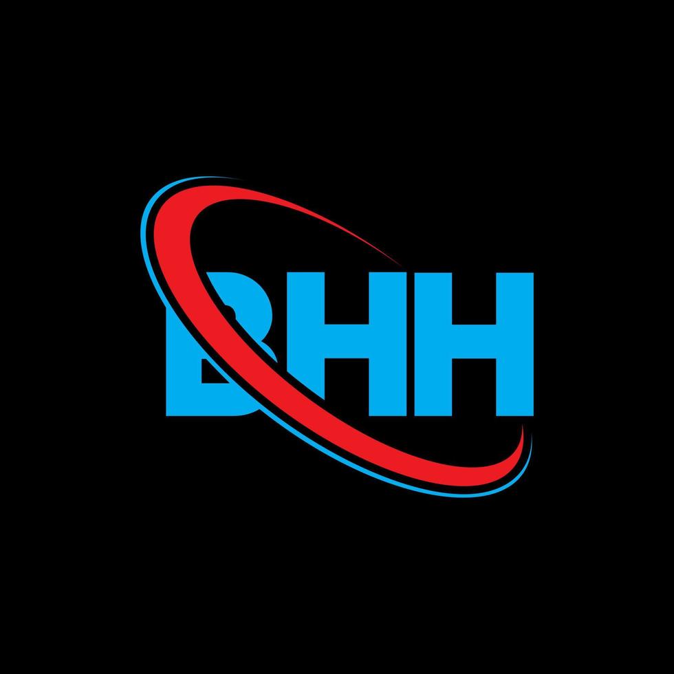 logotipo de bhh. bhh carta. diseño del logotipo de la letra bhh. logotipo de las iniciales bhh vinculado con el círculo y el logotipo del monograma en mayúsculas. tipografía bhh para tecnología, negocios y marca inmobiliaria. vector