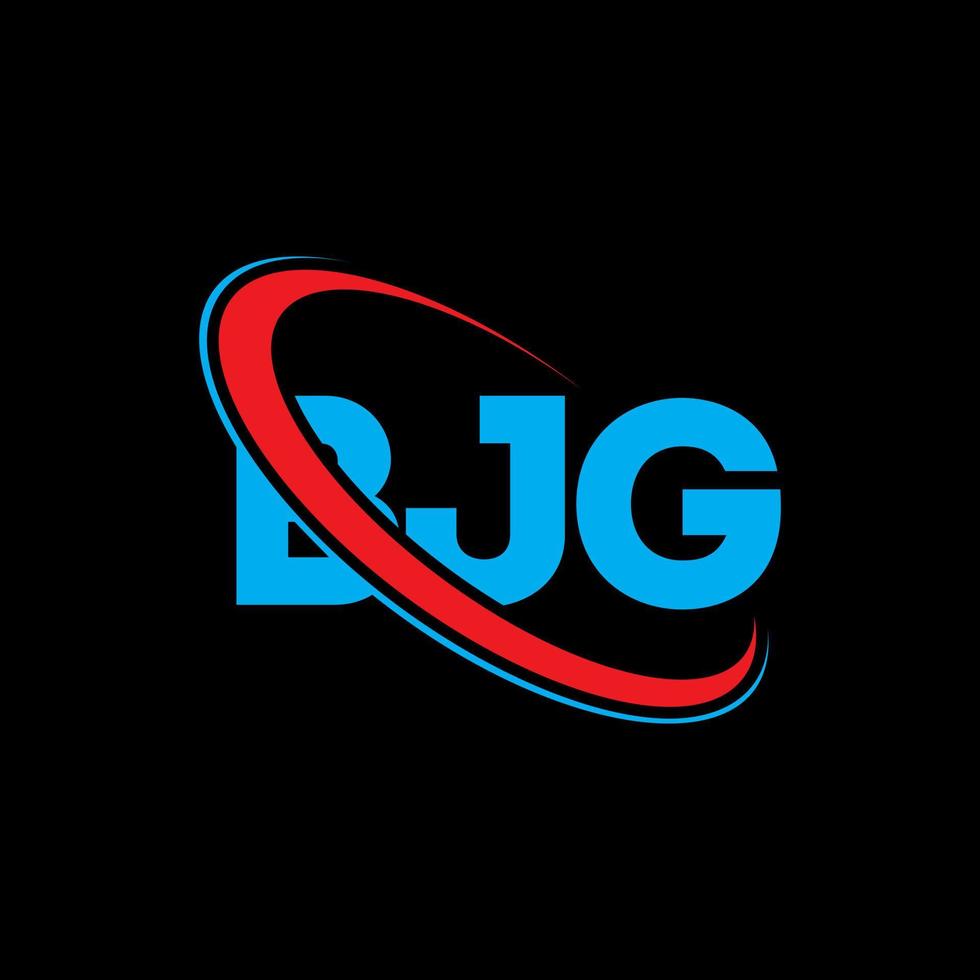 logotipo bjg. carta bjg. diseño de logotipo de letra bjg. logotipo bjg de iniciales vinculado con círculo y logotipo de monograma en mayúsculas. tipografía bjg para tecnología, negocios y marca inmobiliaria. vector