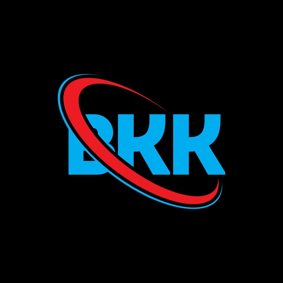 BKK logo. BKK letter. BKK letter logo design. Initials BKK logo linked with circle and uppercase monogram logo. BKK typography for technology, business and real estate brand. vector