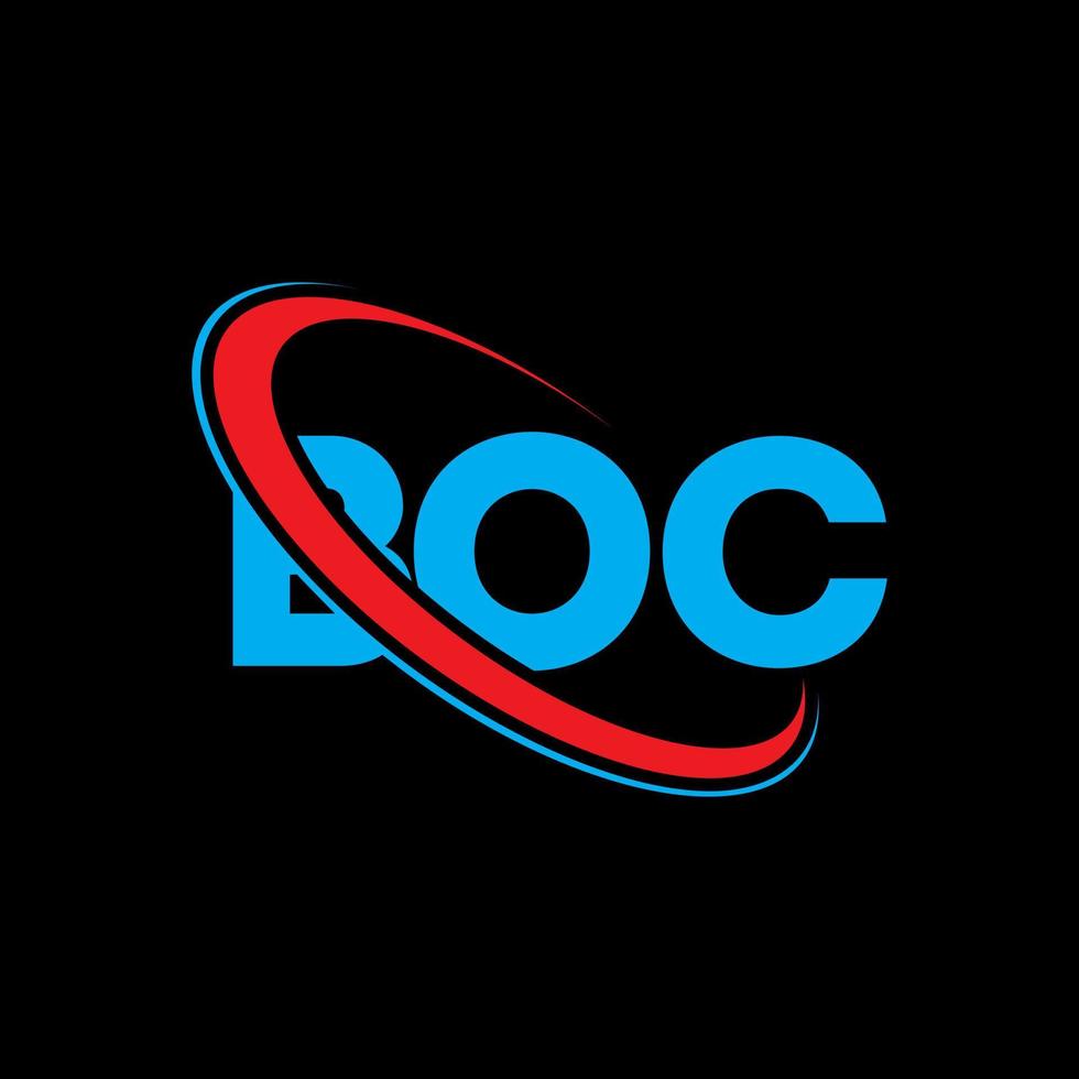 BOC logo. BOC letter. BOC letter logo design. Initials BOC logo linked with circle and uppercase monogram logo. BOC typography for technology, business and real estate brand. vector