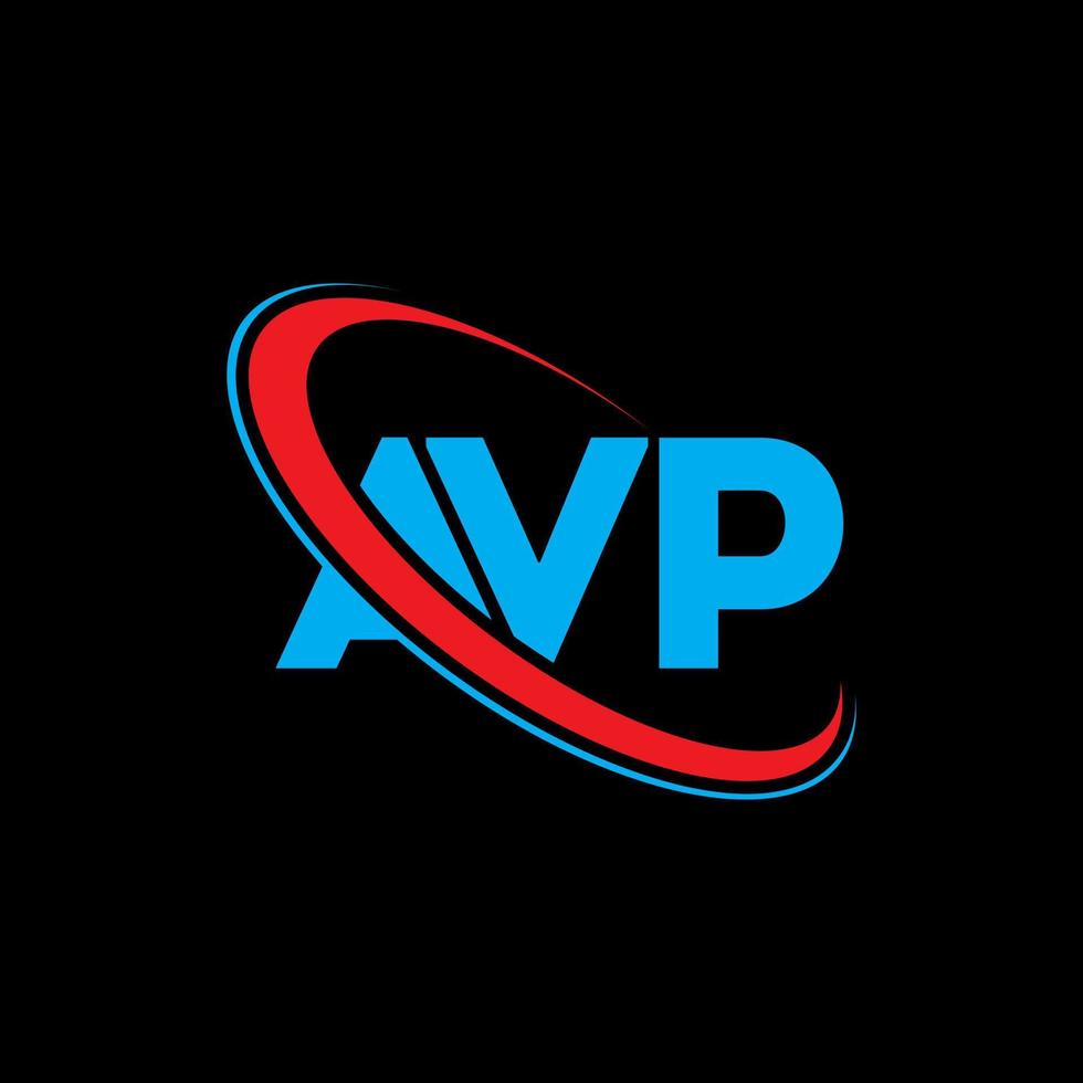 logotipo de avp. letra av. diseño del logotipo de la letra avp. logotipo de iniciales avp vinculado con círculo y logotipo de monograma en mayúsculas. tipografía avp para tecnología, negocios y marca inmobiliaria. vector