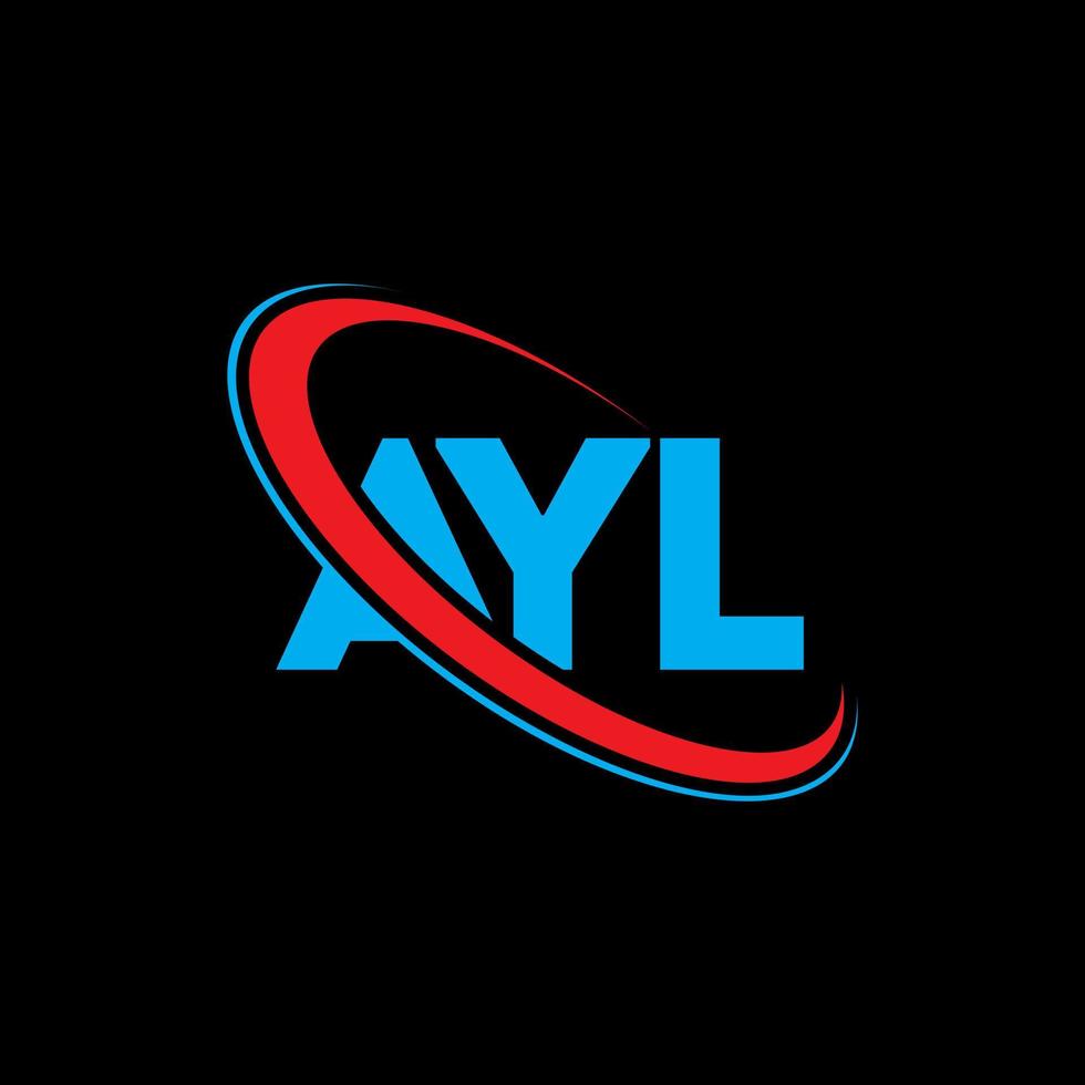 AYL logo. AYL letter. AYL letter logo design. Initials AYL logo linked with circle and uppercase monogram logo. AYL typography for technology, business and real estate brand. vector