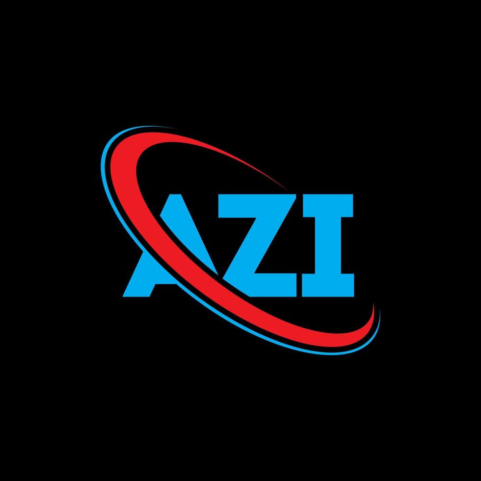 AZI logo. AZI letter. AZI letter logo design. Initials AZI logo linked with circle and uppercase monogram logo. AZI typography for technology, business and real estate brand. vector