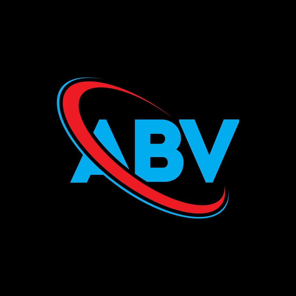 ABV logo. ABV letter. ABV letter logo design. Intitials ABV logo linked with circle and uppercase monogram logo. ABV typography for technology, business and real estate brand. vector