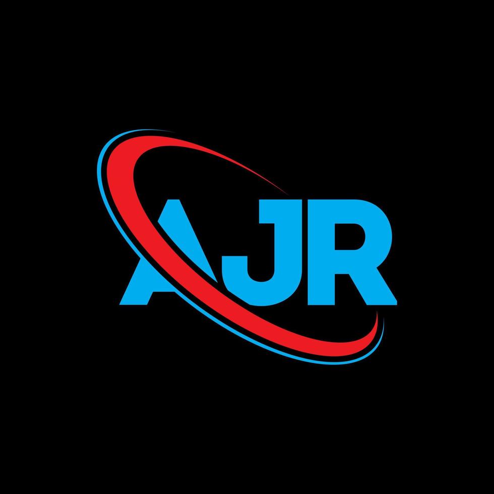 logotipo de ajr. carta ajr. diseño del logotipo de la letra ajr. logotipo de iniciales ajr vinculado con círculo y logotipo de monograma en mayúsculas. tipografía ajr para tecnología, negocios y marca inmobiliaria. vector