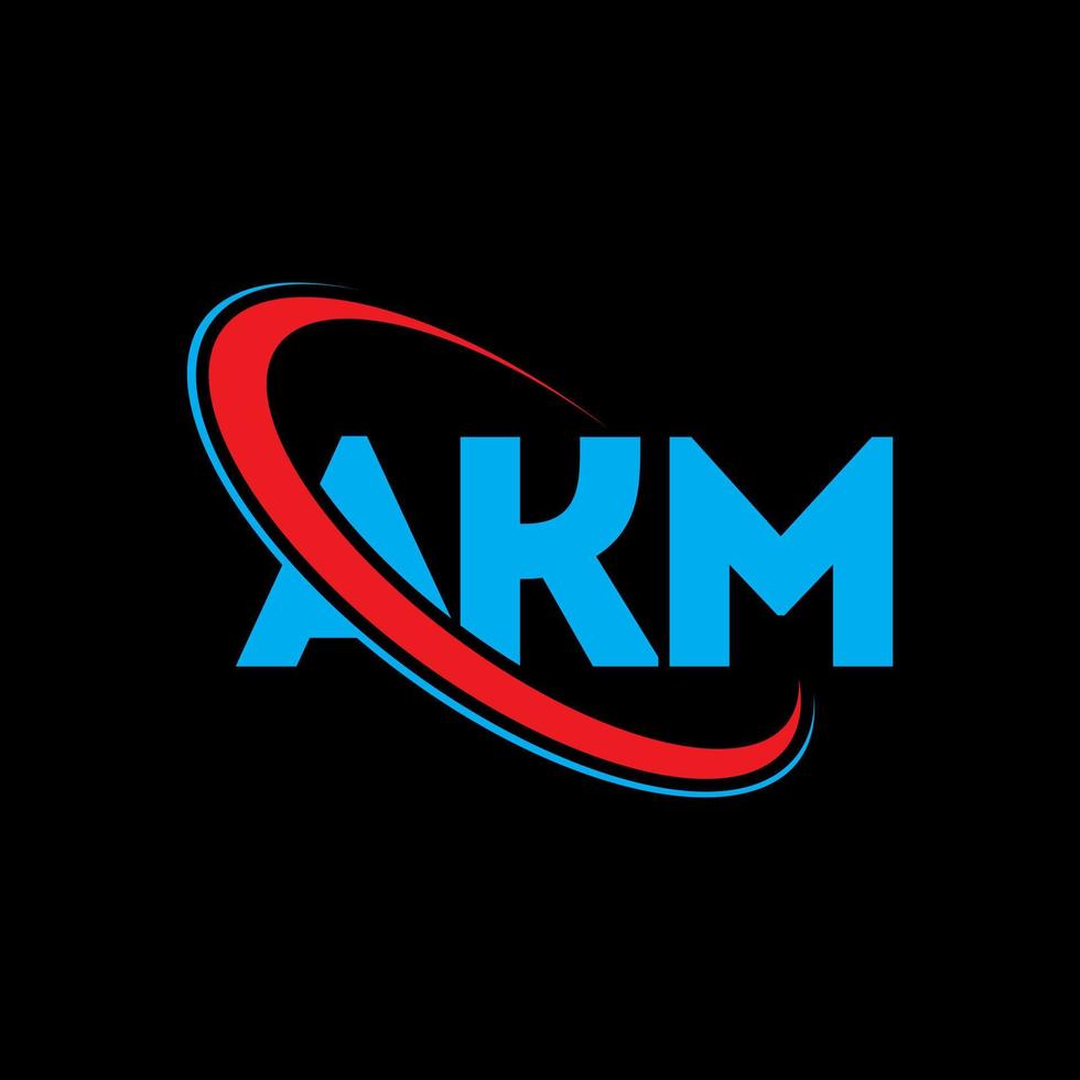 AKM logo. AKM letter. AKM letter logo design. Initials AKM logo linked with circle and uppercase monogram logo. AKM typography for technology, business and real estate brand. vector