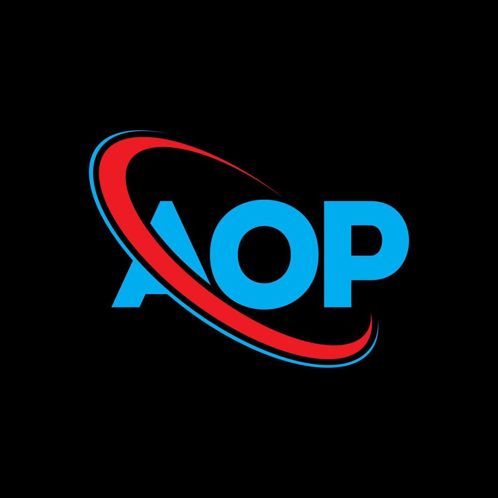 AOP logo. AOP letter. AOP letter logo design. Initials AOP logo linked with circle and uppercase monogram logo. AOP typography for technology, business and real estate brand. vector