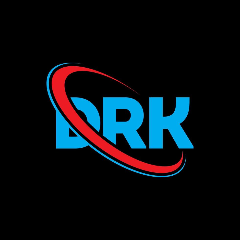 logotipo de dr. carta drk. diseño del logotipo de la letra drk. logotipo de iniciales drk vinculado con círculo y logotipo de monograma en mayúsculas. tipografía drk para tecnología, negocios y marca inmobiliaria. vector