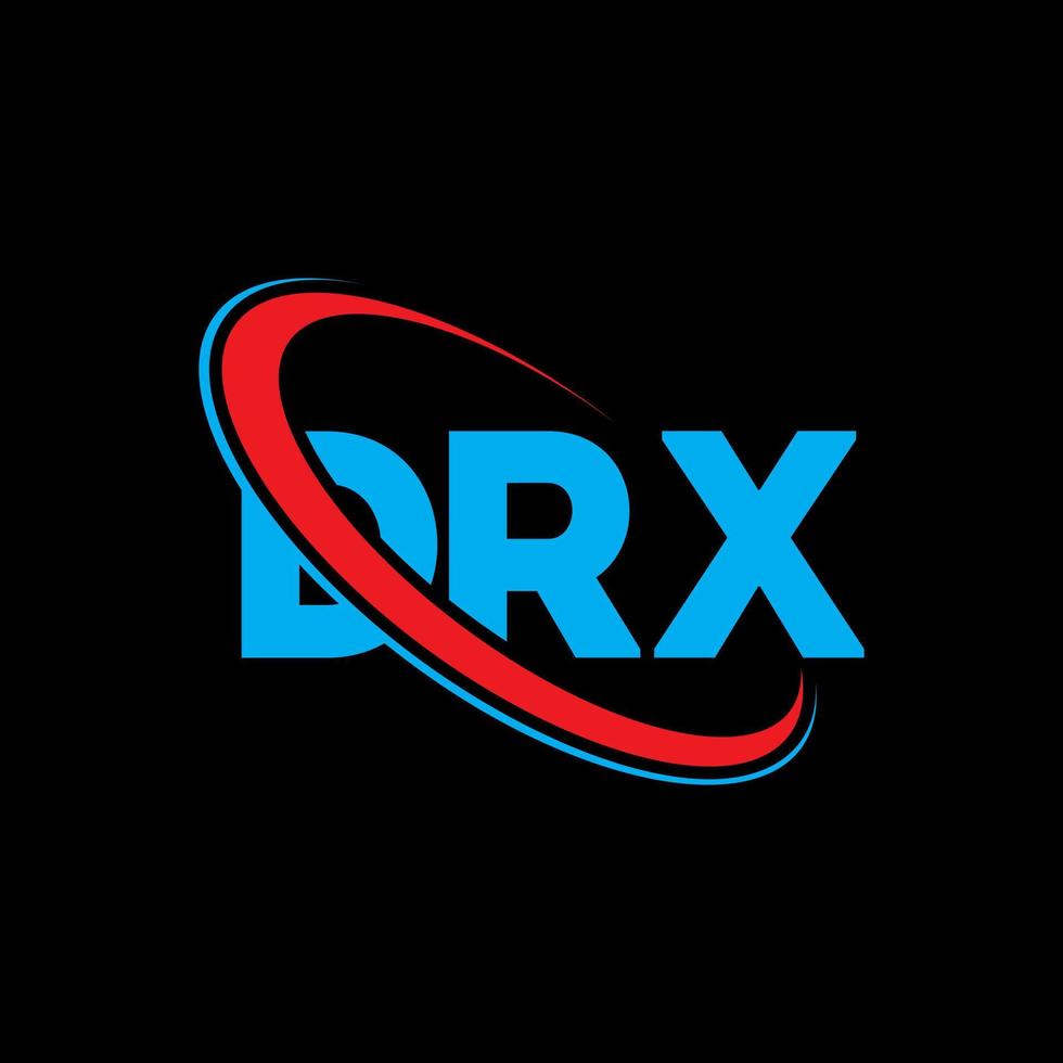 logotipo de drx. carta drx. diseño del logotipo de la letra drx. logotipo de iniciales drx vinculado con círculo y logotipo de monograma en mayúsculas. tipografía drx para tecnología, negocios y marca inmobiliaria. vector