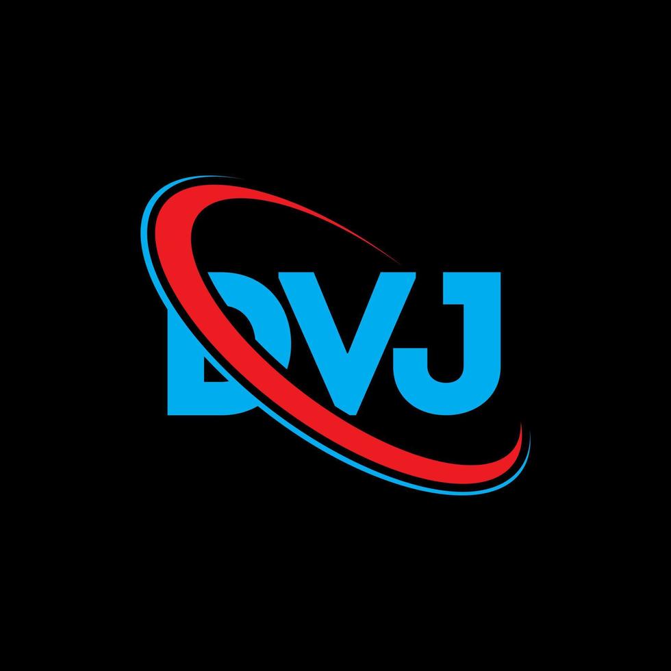 logotipo de dvj. carta dvj. diseño del logotipo de la letra dvj. logotipo de iniciales dvj vinculado con círculo y logotipo de monograma en mayúsculas. tipografía dvj para tecnología, negocios y marca inmobiliaria. vector