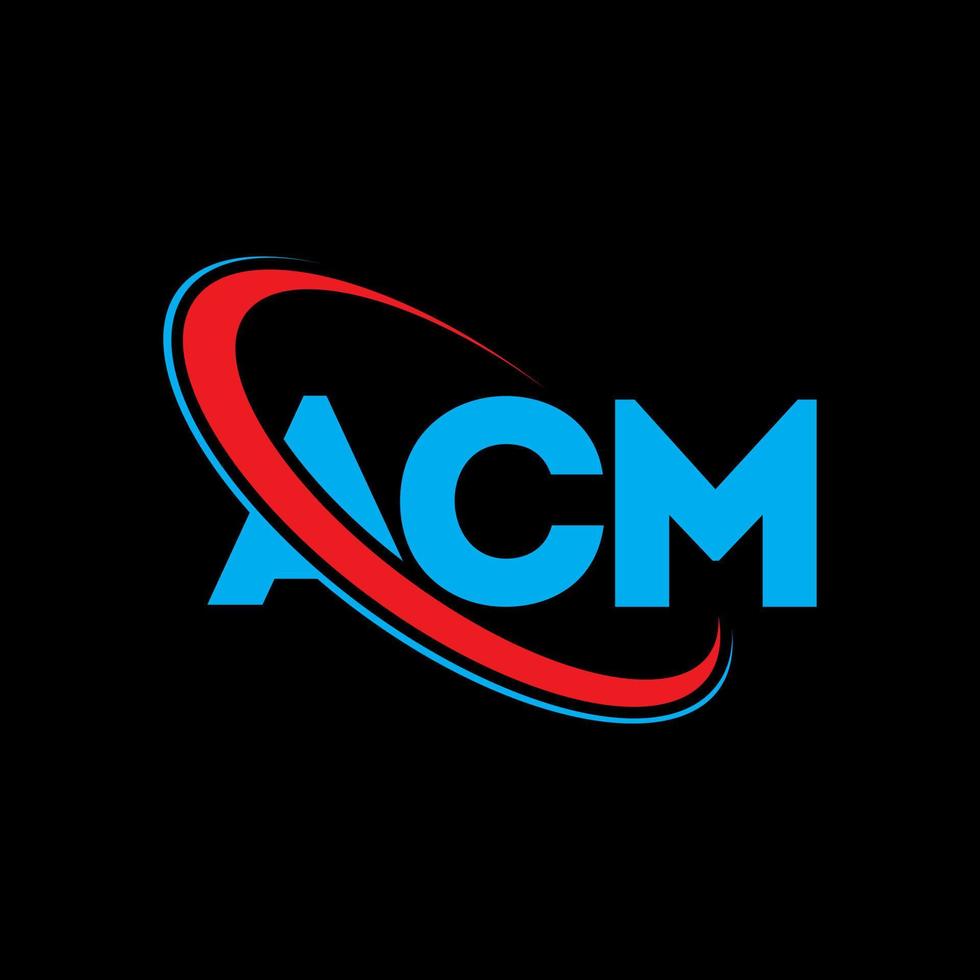 ACM logo. ACM letter. ACM letter logo design. Intitials ACM logo linked with circle and uppercase monogram logo. ACM typography for technology, business and real estate brand. vector
