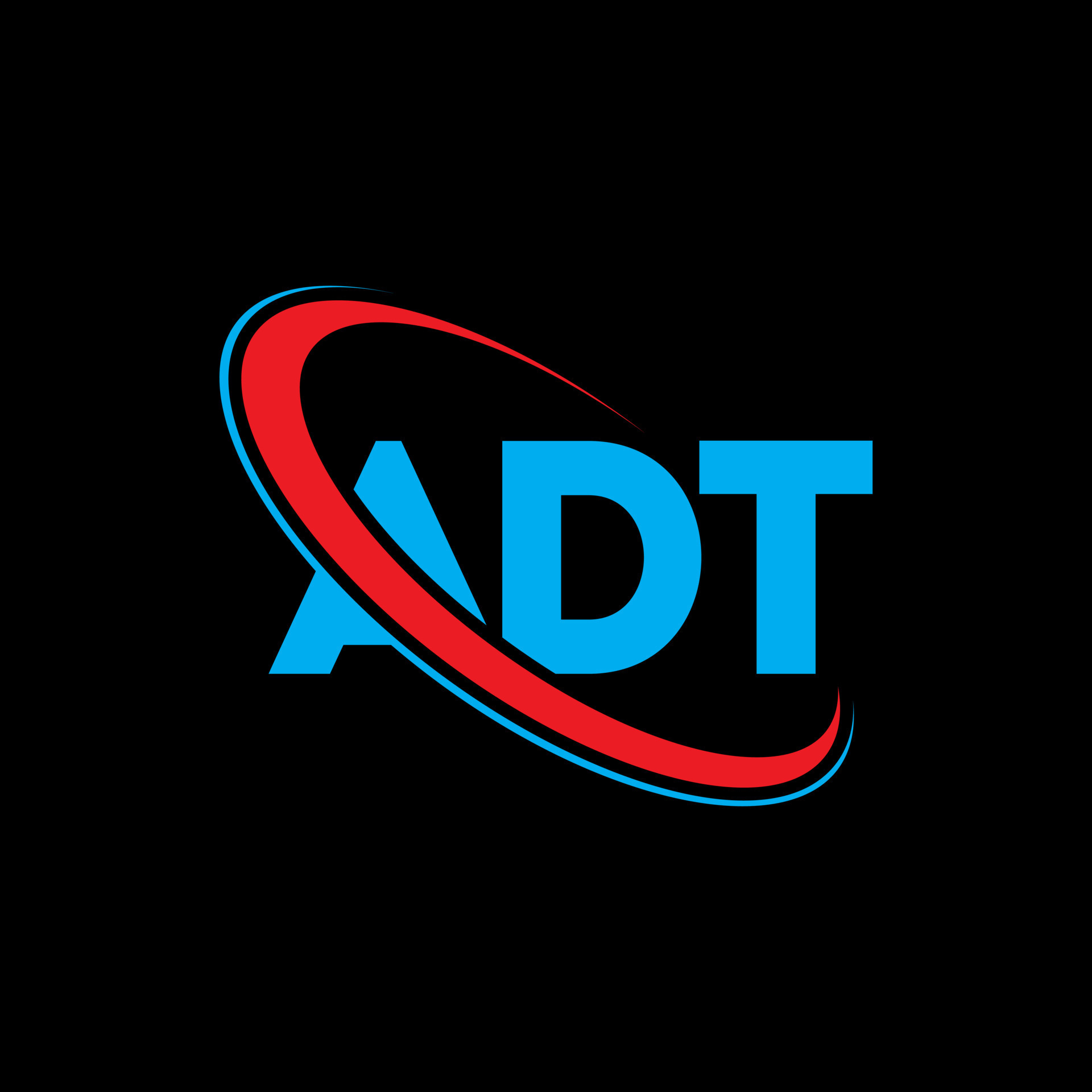 logotipo publicitario. carta adt. diseño de logotipo de letra adt