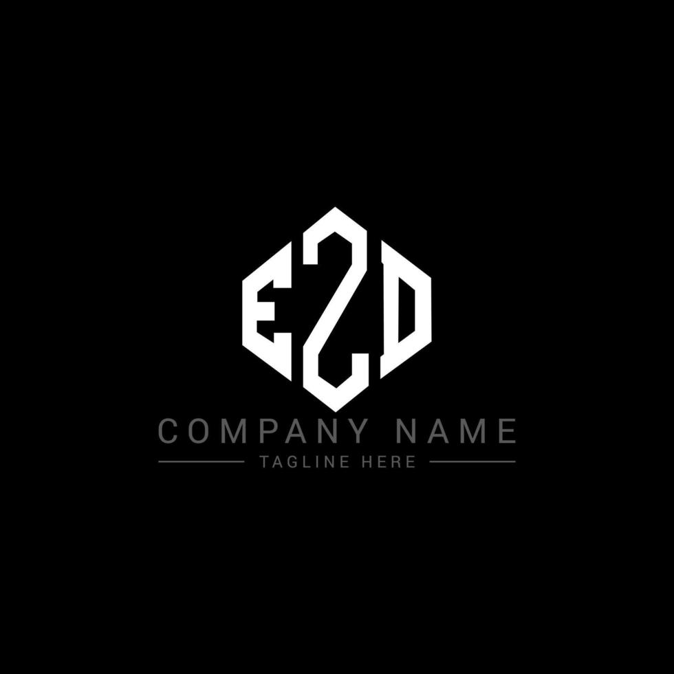 EZD letter logo design with polygon shape. EZD polygon and cube shape logo design. EZD hexagon vector logo template white and black colors. EZD monogram, business and real estate logo.