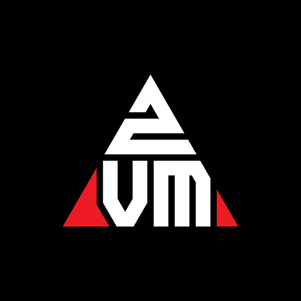 Diseño de logotipo de letra triangular zvm con forma de triángulo. monograma de diseño del logotipo del triángulo zvm. plantilla de logotipo de vector de triángulo zvm con color rojo. logotipo triangular zvm logotipo simple, elegante y lujoso.