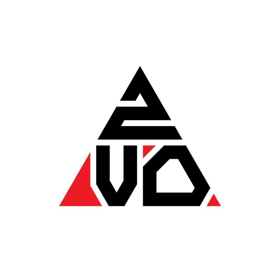 Diseño de logotipo de letra triangular zvo con forma de triángulo. monograma de diseño del logotipo del triángulo zvo. plantilla de logotipo de vector de triángulo zvo con color rojo. logotipo triangular zvo logotipo simple, elegante y lujoso.