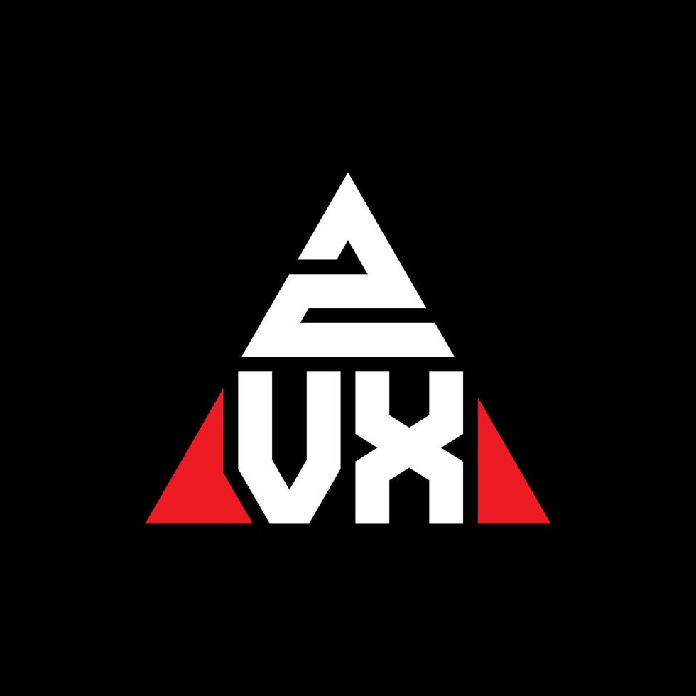 Diseño de logotipo de letra triangular zvx con forma de triángulo. monograma de diseño del logotipo del triángulo zvx. plantilla de logotipo de vector de triángulo zvx con color rojo. logotipo triangular zvx logotipo simple, elegante y lujoso.