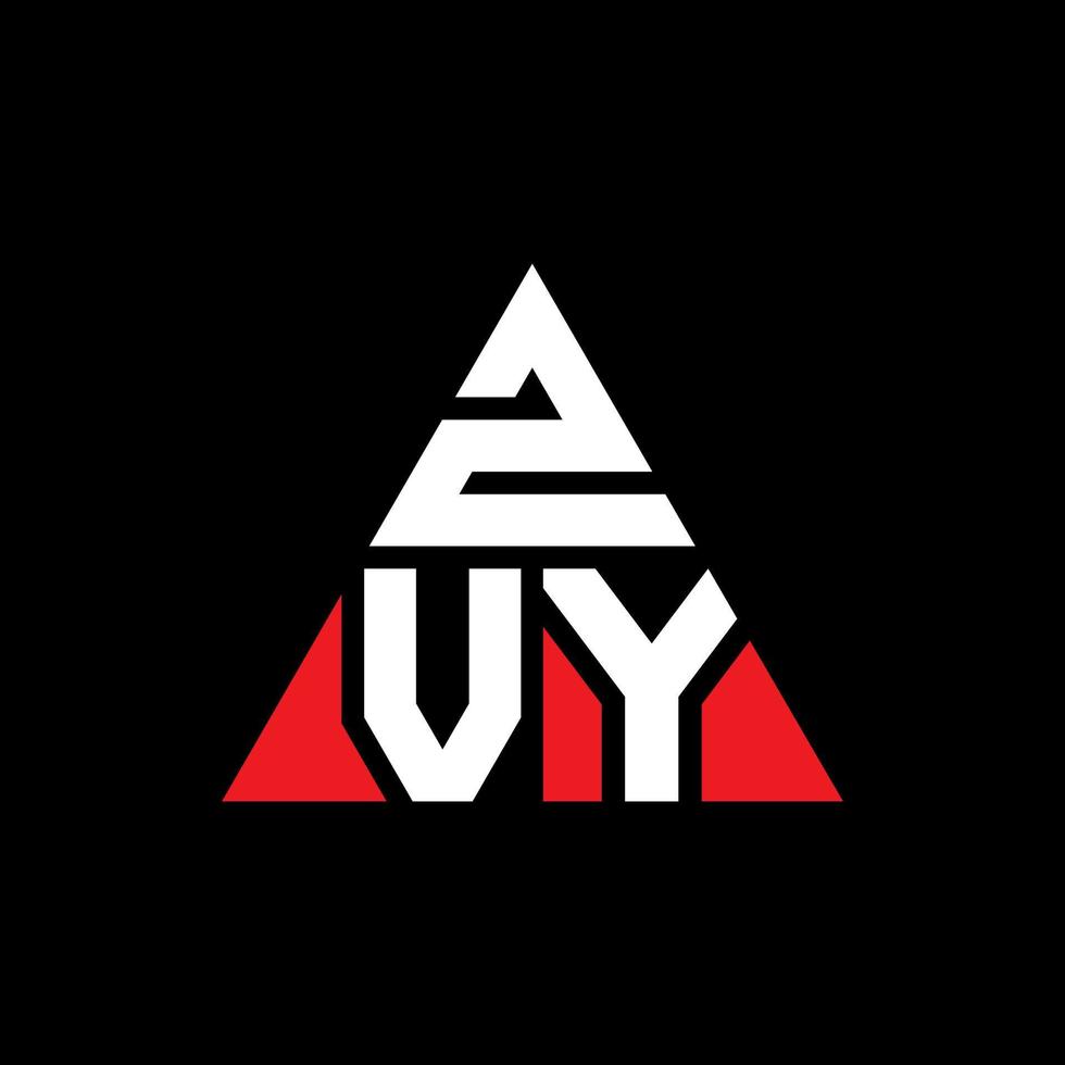 diseño de logotipo de letra de triángulo zvy con forma de triángulo. monograma de diseño de logotipo de triángulo zvy. plantilla de logotipo de vector de triángulo zvy con color rojo. logotipo triangular zvy logotipo simple, elegante y lujoso.